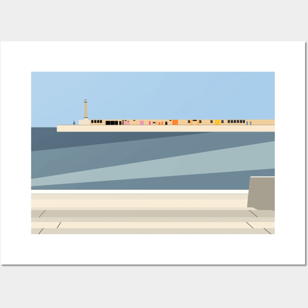 Margate Harbour Pier and Sea Wall Art by OneThreeSix